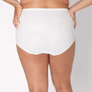 WOMEN'S PLUS COTTON BRIEF PANTY, WHITE 3 PACK