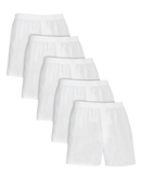 MEN'S RELAXED FIT BOXERS, WHITE 5 PACK