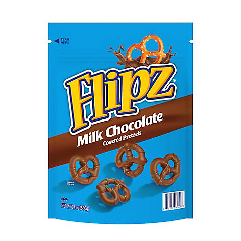 FLIPZ MILK CHOCOLATE COVERED PRETZELS