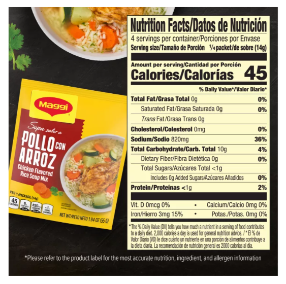 MAGGI CHICKEN FLAVORED RICE SOUP MIX – EPS Source