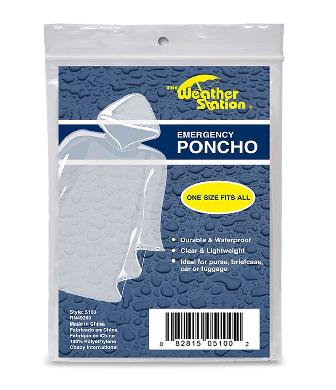 ALL WEATHER CLEAR RAIN PONCHO