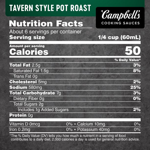 CAMPBELL'S COOKING SAUCES - TAVERN STYLE POT ROAST