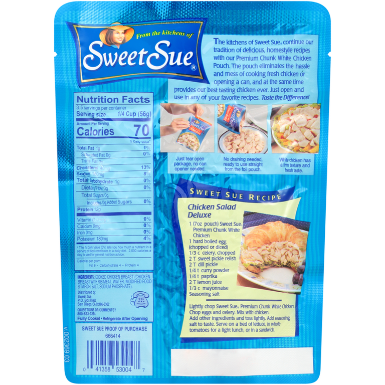 SWEET SUE PREMIUM CHICKEN BREAST POUCH