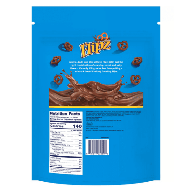 FLIPZ MILK CHOCOLATE COVERED PRETZELS