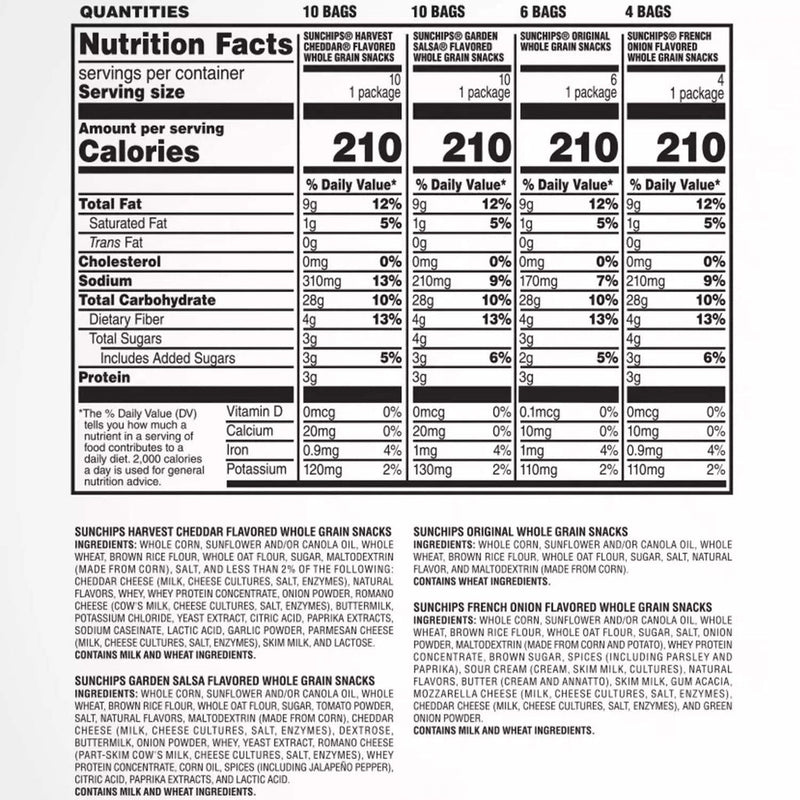 SUN CHIPS 30 COUNT