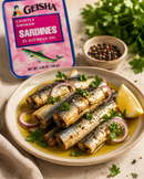 GEISHA POUCHED SMOKED SARDINES IN SOYBEAN OIL