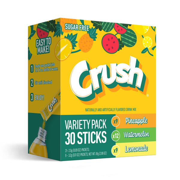 CRUSH TO GO VARIETY PACK - PINEAPPLE, WATERMELON, LEMONADE