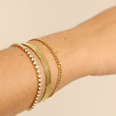18K GOLD DIAMOND CUT CURB CHAIN BRACELET