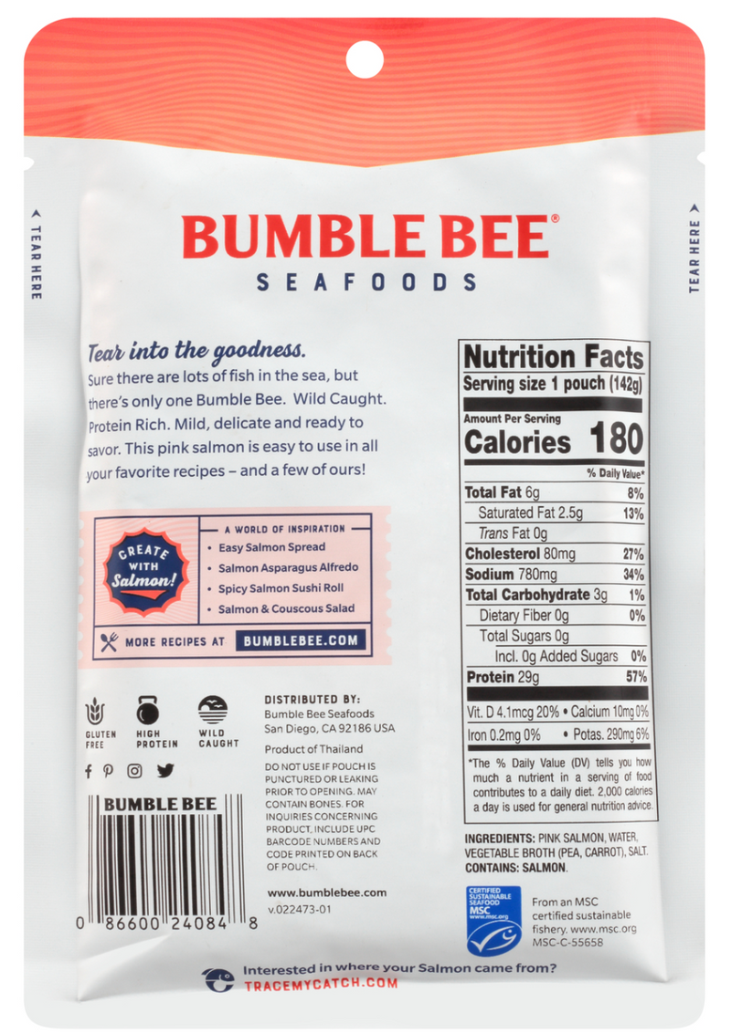 BUMBLE BEE WILD CAUGHT PINK SALMON