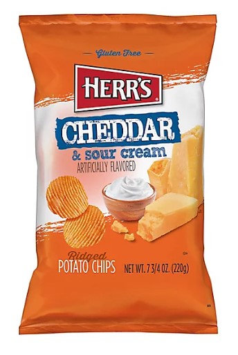 HERR'S - CHEDDAR & SOUR CREAM RIDGED CHIPS