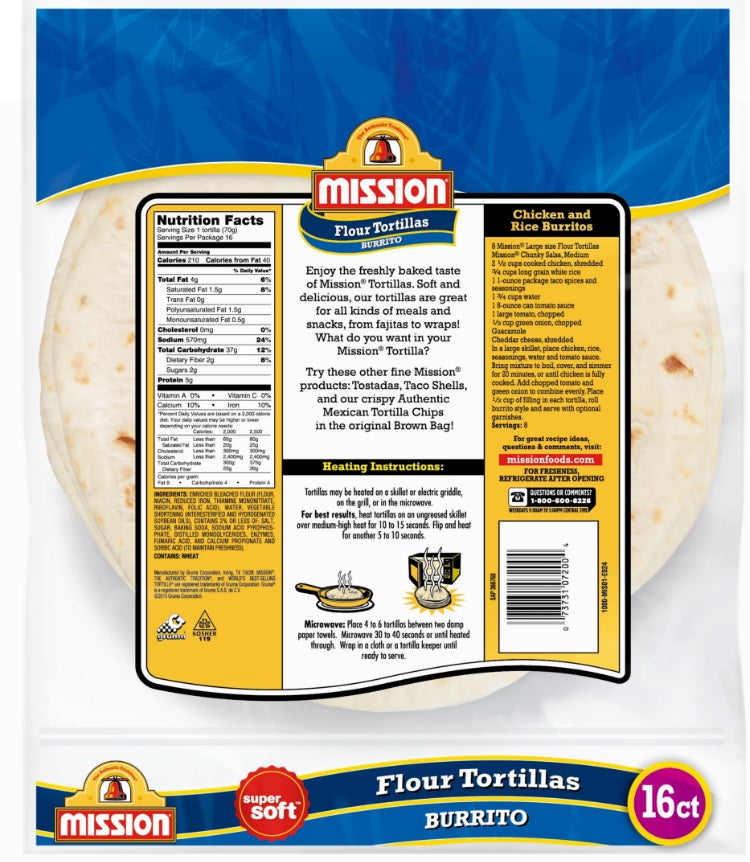 MISSION FLOUR TORTILLA WRAPS