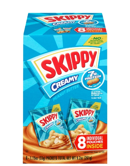 SKIPPY® CREAMY PEANUT BUTTER INDIVIDUAL SQUEEZE PACKS (8 PACK)