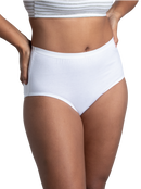 WOMEN'S COTTON BRIEF PANTY, WHITE 3 PACK