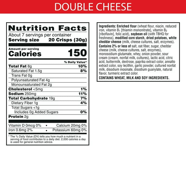 CHEEZ-IT SNAP'D DOUBLE CHEESE CRACKERS