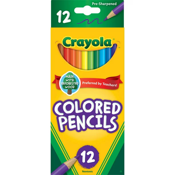 CRAYOLA COLORED PENCILS 12CT