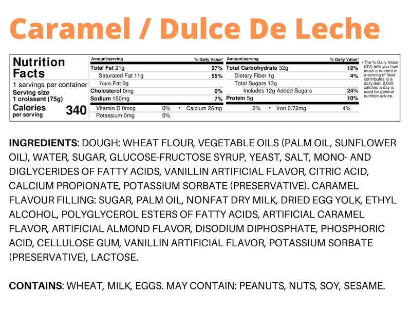 7DAYS SOFT CROISSANT WITH DULCE DE LECHE (CARAMEL) FILLING (6 PACK)