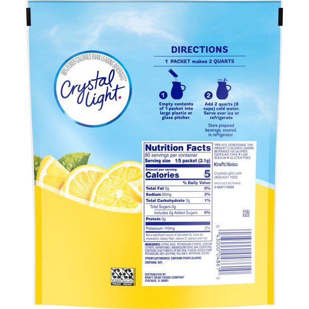 CRYSTAL LIGHT PITCHER PACKS - LEMONADE