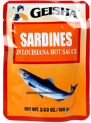 GEISHA POUCHED SARDINES IN LA HOT SAUCE