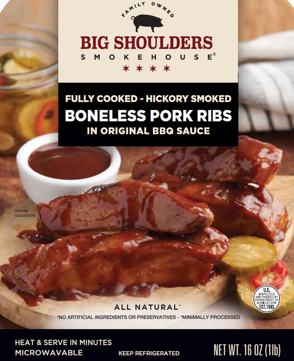 BIG SHOULDERS SMOKEHOUSE BONELESS PORK RIBS - ORIGINAL BBQ SAUCE