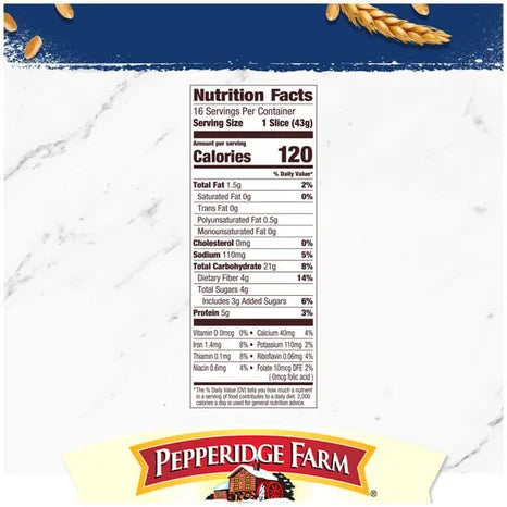 PEPPERIDGE FARM WHOLE WHEAT BREAD