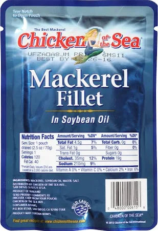 CHICKEN OF THE SEA MACKEREL FILLET