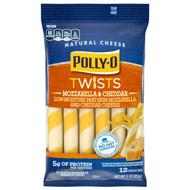 POLLY-O STRONG CHEESE - MOZZARELLA & CHEDDAR TWIST